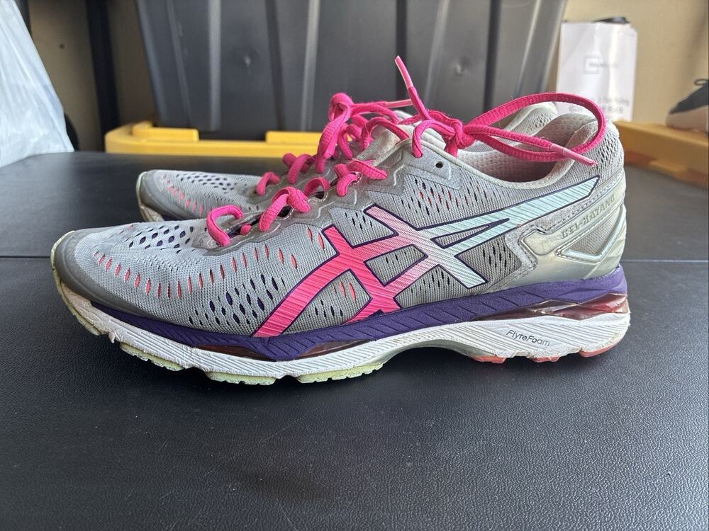 asics Womens Gel-Kayano 23, T696N Gray Pink Purple Duomax US 10, EU 42, CM 26.5